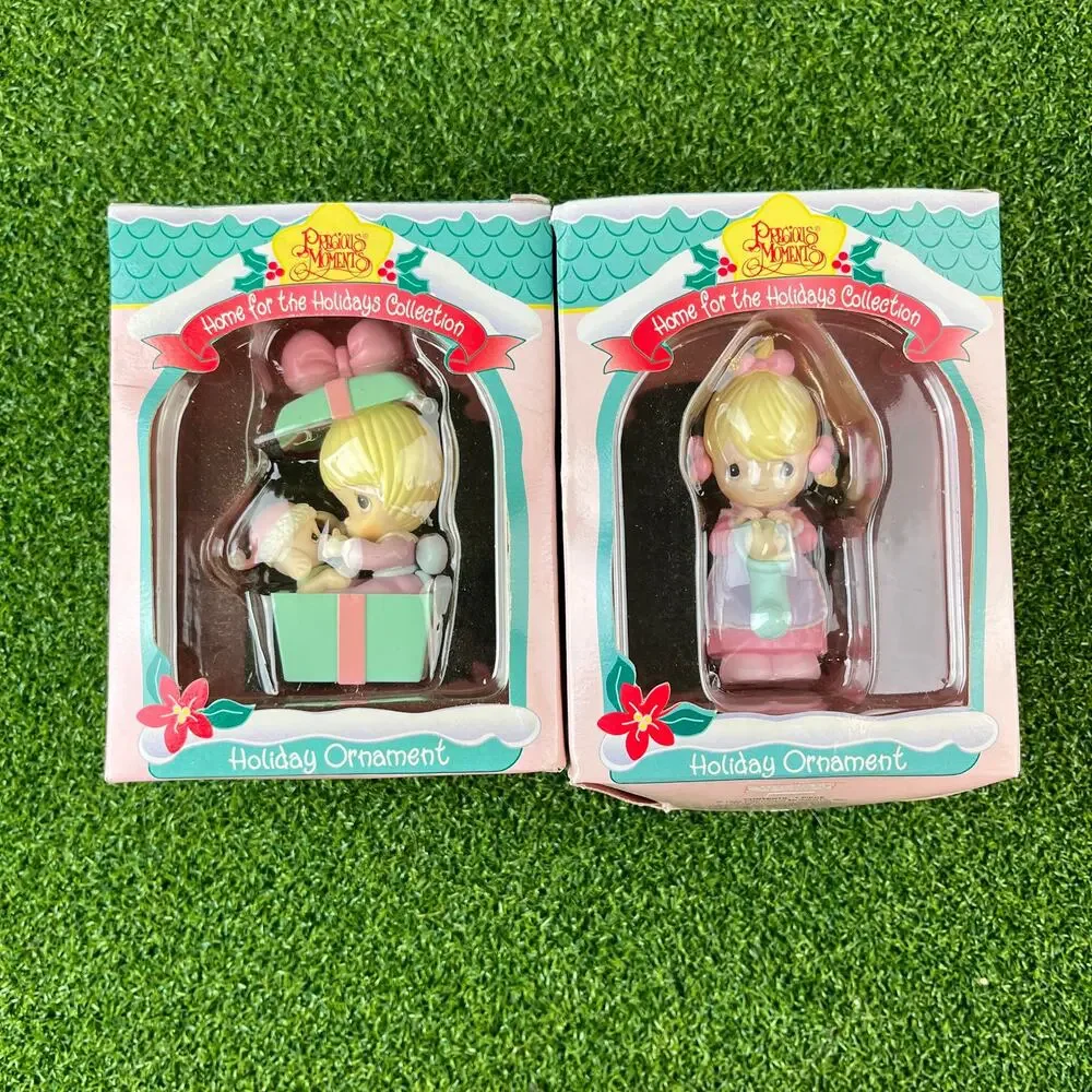 VTG Lot Precious Moments Home for the Holidays Collection Christmas Ornaments